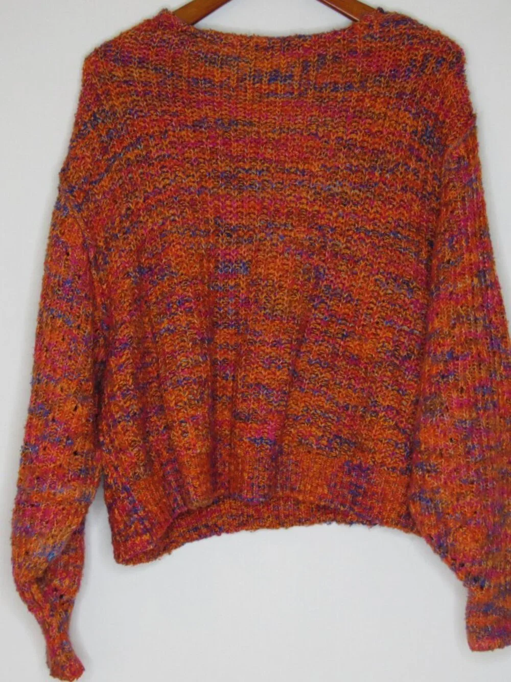 Free People Highland V-NeckOrange Space Dye Sweater Women's S Small